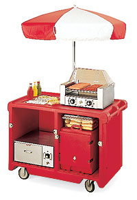 Vending carts with open storage
